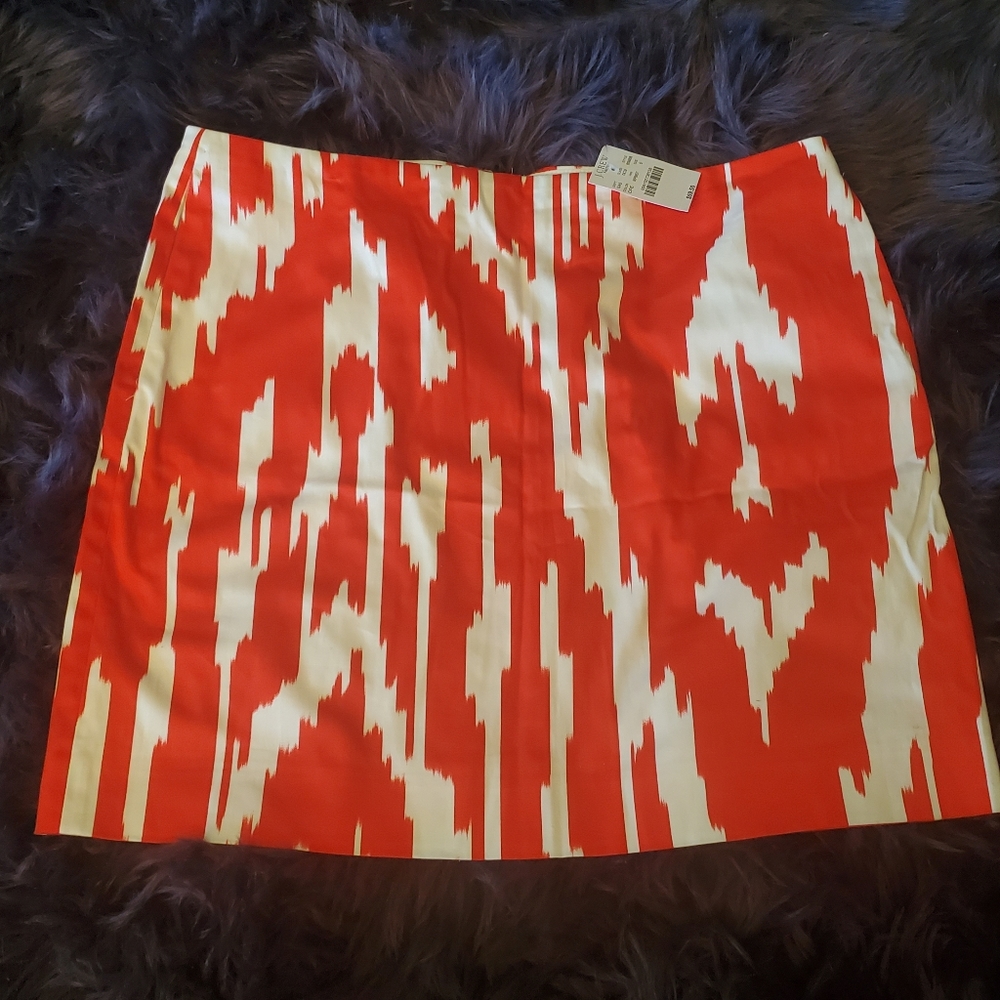 J. Crew red and white skirt NWT